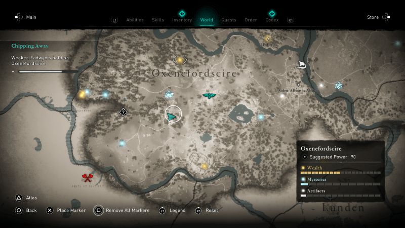 Assassin's Creed Valhalla: Zapuščeno svetišče Camulus Ključne lokacije